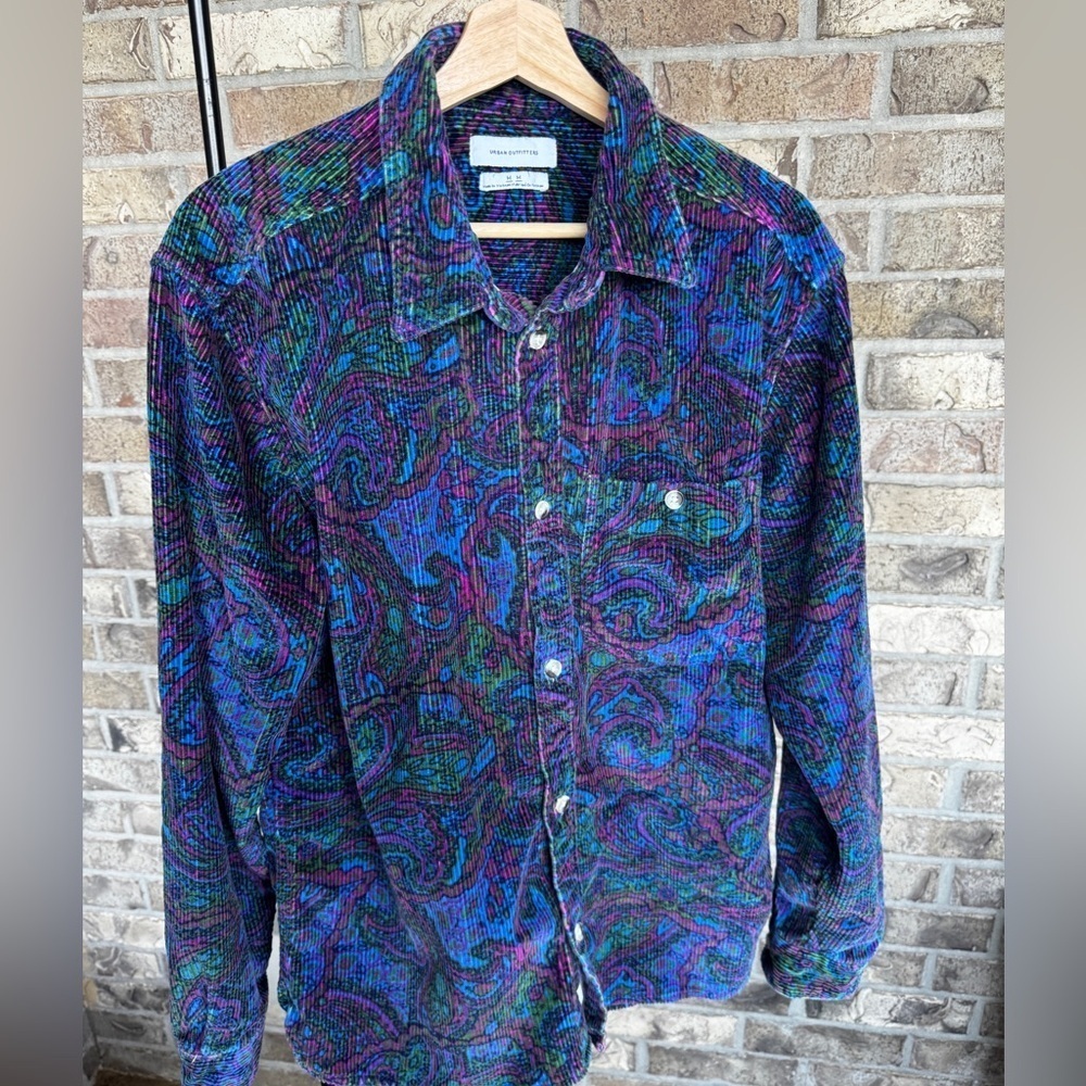 Urban Outfitters Multicolor Corduroy Shirt Size Medium - Picture 4 of 10